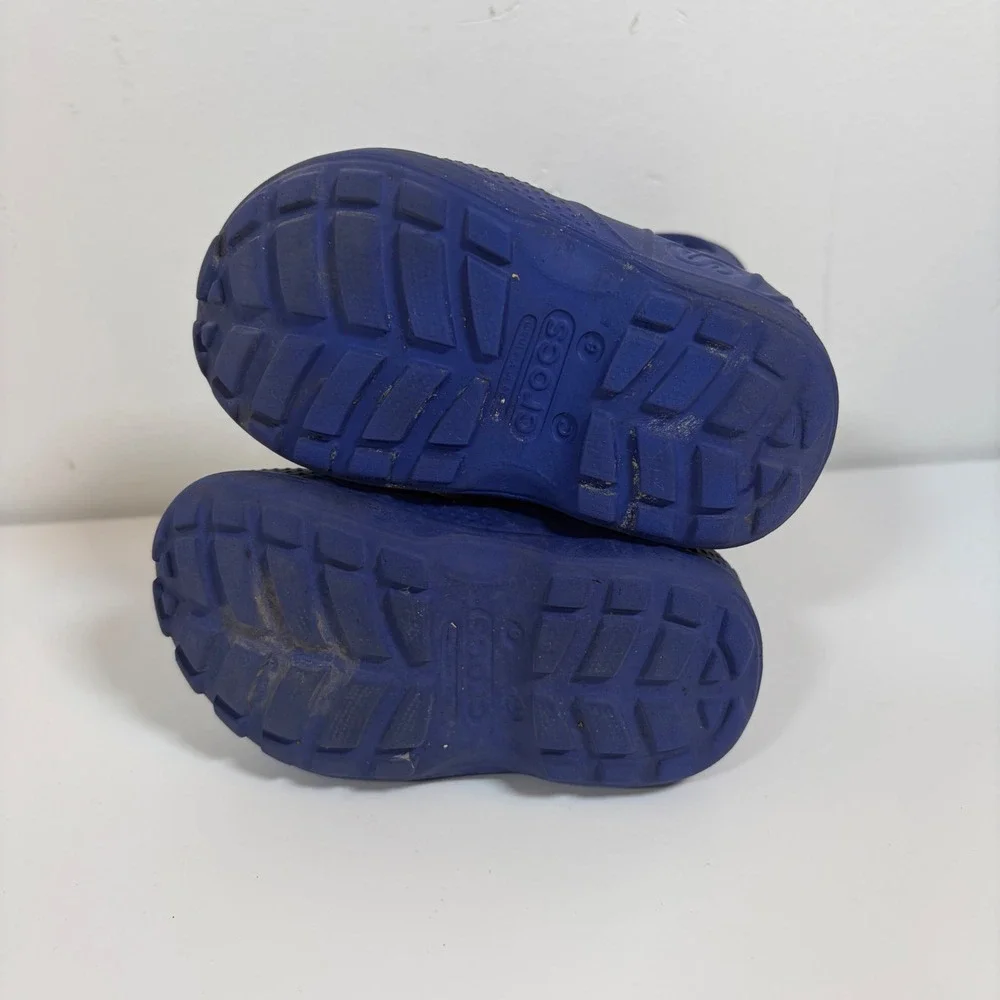 Crocs‎ Kids Handle It Rain Boots Blue Waterproof Pull On C6